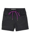 Girl&#39;s Super Combed Cotton French Terry Solid Black Snow Melange Shorts