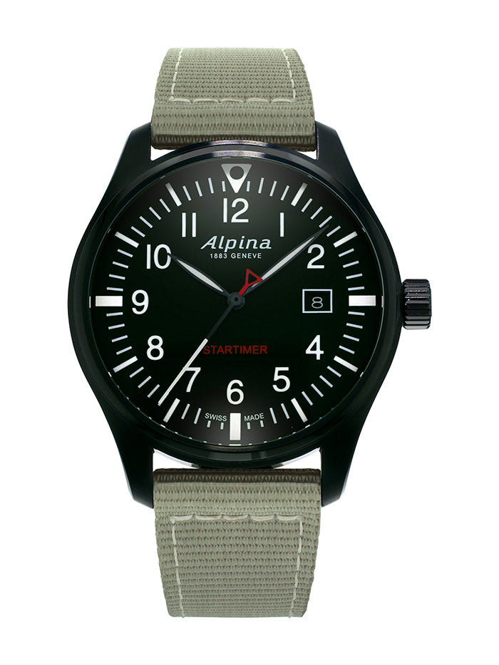 ALPINA STARTIMER PILOT BLACK DIAL MEN'S WATCH