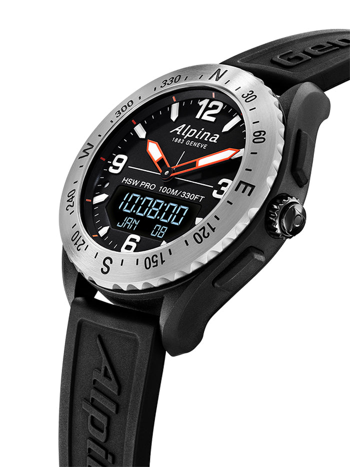 ALPINA ALPINER X QUARTZ BLACK DIAL MEN'S SMART WATCH