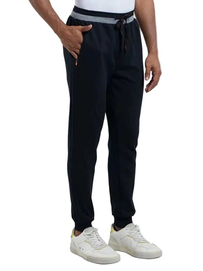 Super Combed Cotton Rich Pique Slim Fit Jogger - Black