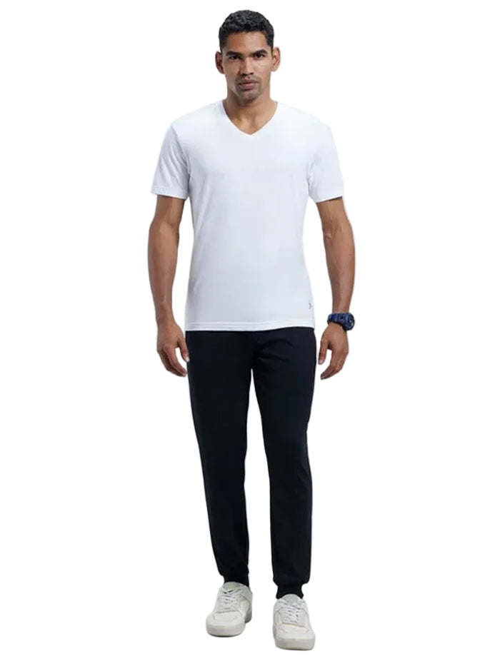 Super Combed Cotton Rich Pique Slim Fit Jogger - Black