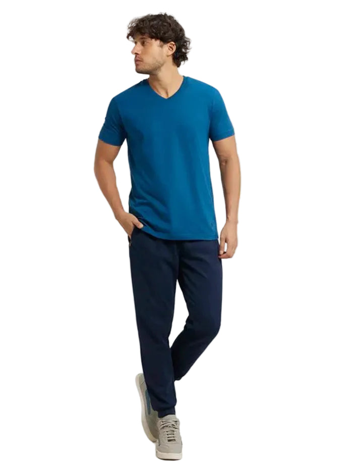 Super Combed Cotton Rich Pique Slim Fit Jogger - Navy