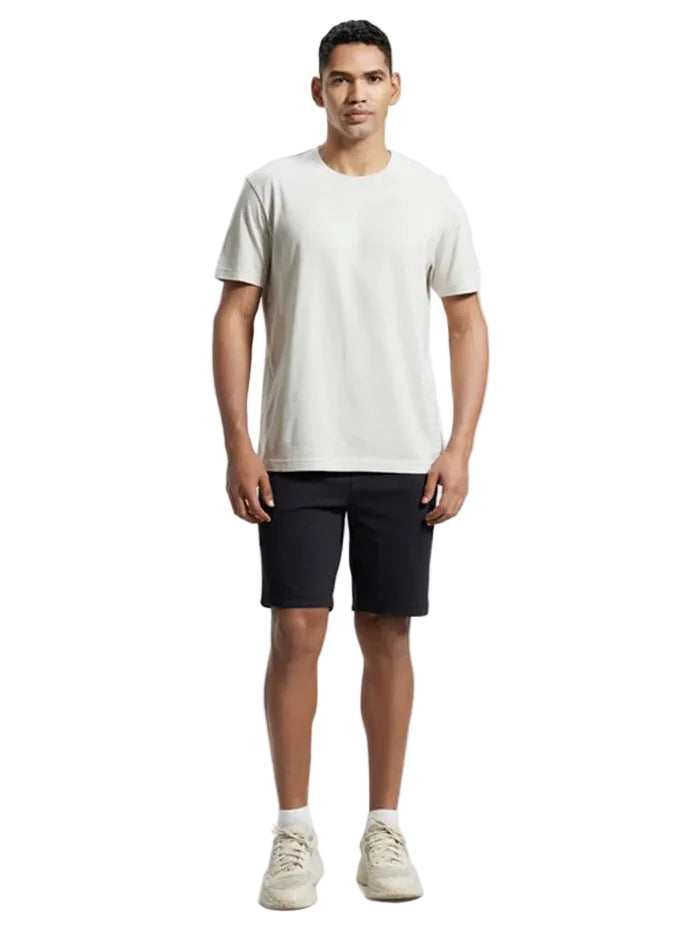 Super Combed Cotton Rich Straight Fit Shorts with Zipper Pockets - Black