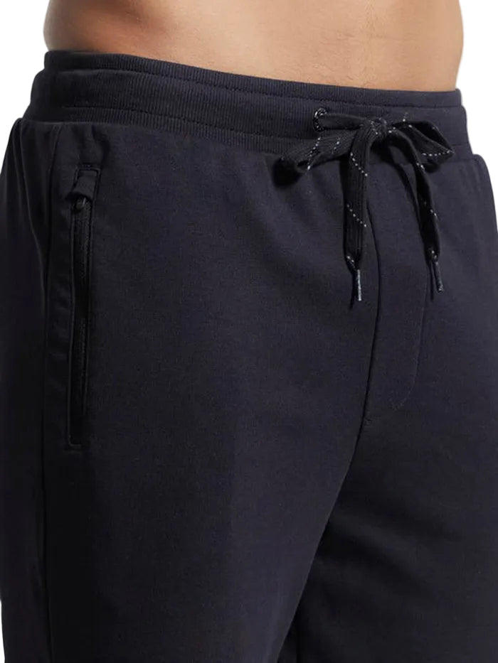 Super Combed Cotton Rich Straight Fit Shorts with Zipper Pockets - Black