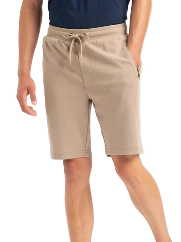 Super Combed Cotton Rich Straight Fit Shorts with Zipper Pockets - Desert Taupe