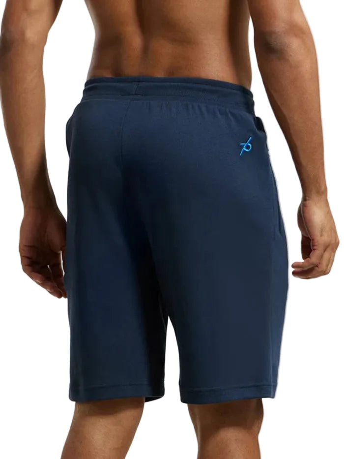 Super Combed Cotton Rich Straight Fit Shorts with Zipper Pockets - Navy