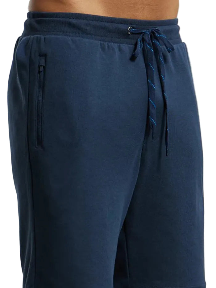 Super Combed Cotton Rich Straight Fit Shorts with Zipper Pockets - Navy