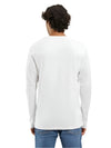 Men&#39;s Super Combed Cotton Rich Solid Round Neck Full Sleeve White T-Shirt