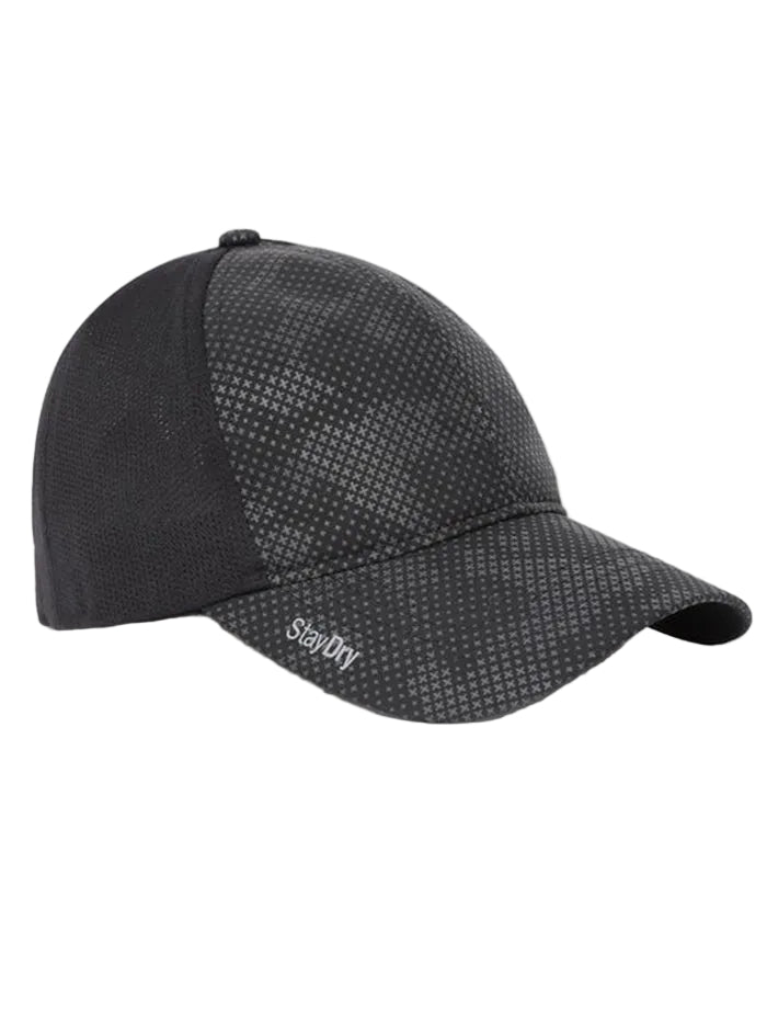 Printed Cap with Adjustable Back Closure and StayDry Technology - Black