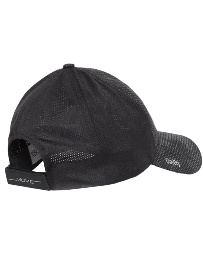 Printed Cap with Adjustable Back Closure and StayDry Technology - Black