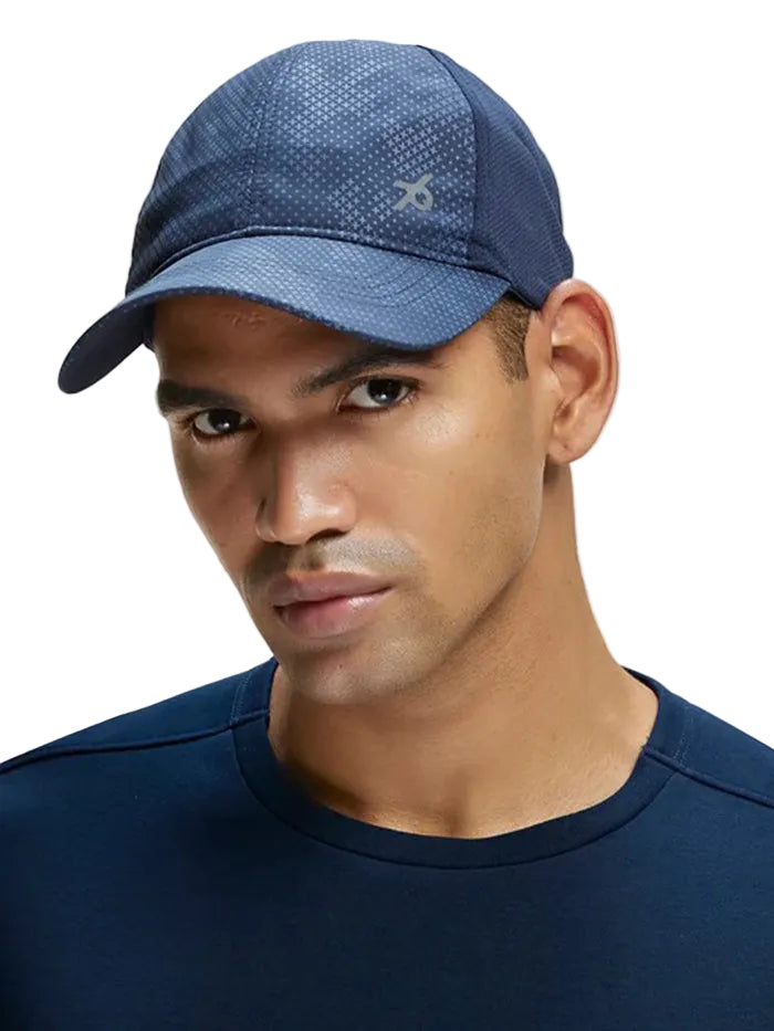 Printed Cap with Adjustable Back Closure and StayDry Technology - Navy