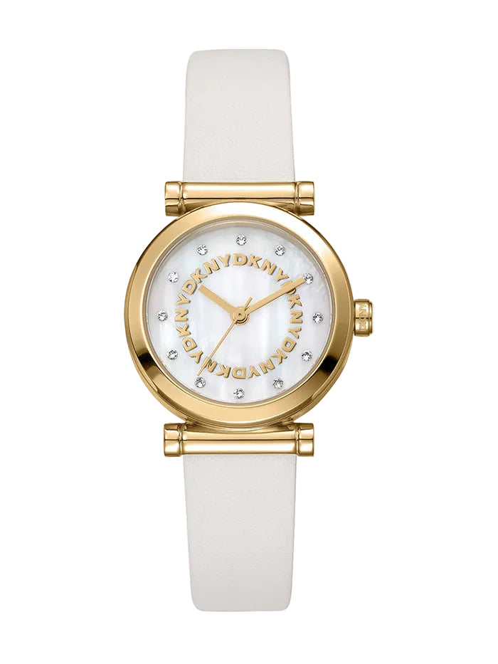 DKNY DK1L090L0025 LADIES WHITE LEATHER WATCH