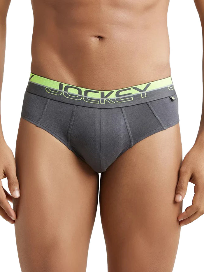 Men's Super Combed Cotton Solid Asphalt Brief