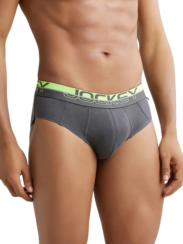 Men's Super Combed Cotton Solid Asphalt Brief