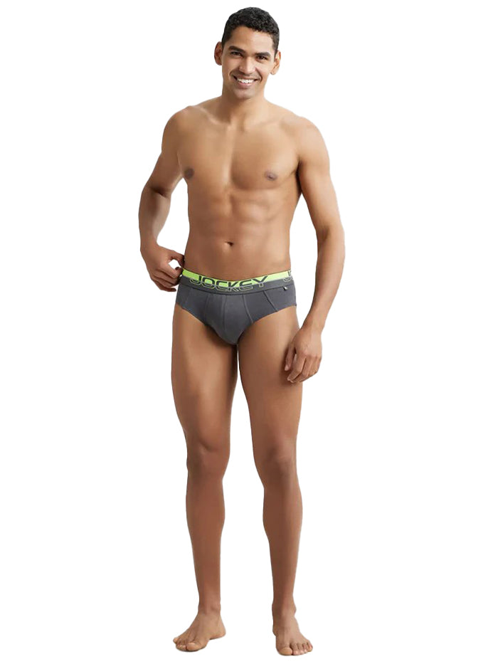 Men&#39;s Super Combed Cotton Solid Asphalt Brief