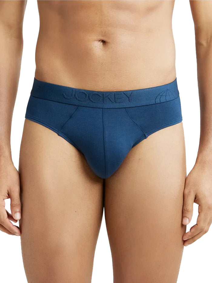 Men's Tencel Micro Modal Cotton Elastane Stretch Solid Petrol Brief