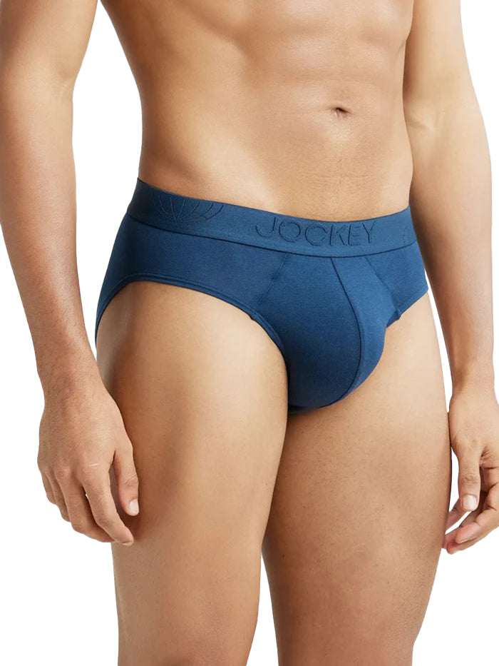 Men's Tencel Micro Modal Cotton Elastane Stretch Solid Petrol Brief