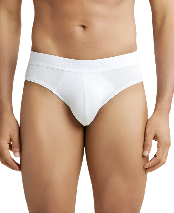 Men's Tencel Micro Modal Cotton Elastane Stretch Solid White Brief