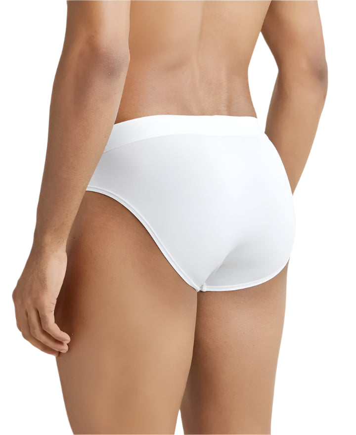 Men's Tencel Micro Modal Cotton Elastane Stretch Solid White Brief