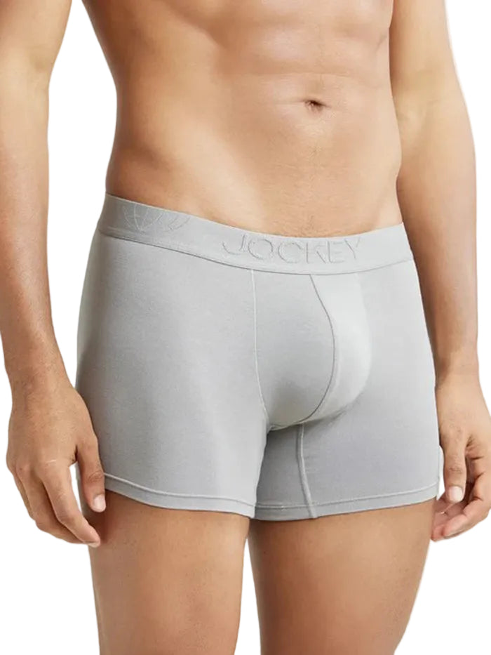 Tencel Micro Modal Cotton Elastane Stretch Solid Trunk with Natural StayFresh Properties - Bright Light Grey