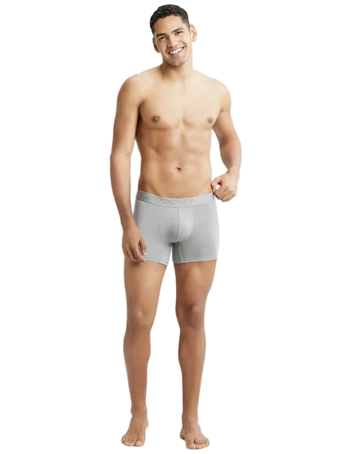 Tencel Micro Modal Cotton Elastane Stretch Solid Trunk with Natural StayFresh Properties - Bright Light Grey