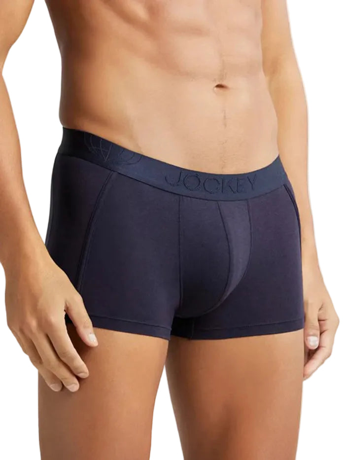 Tencel Micro Modal Cotton Elastane Stretch Solid Trunk with Natural StayFresh Properties - True Navy