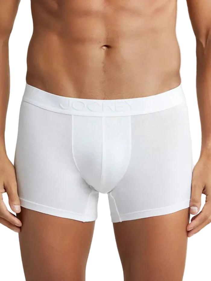 Tencel Micro Modal Cotton Elastane Stretch Solid Trunk with Natural StayFresh Properties - White