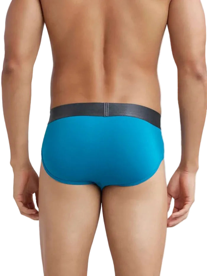 Men's Tactel Microfiber Elastane Stretch Solid Brief - Ocean Depth