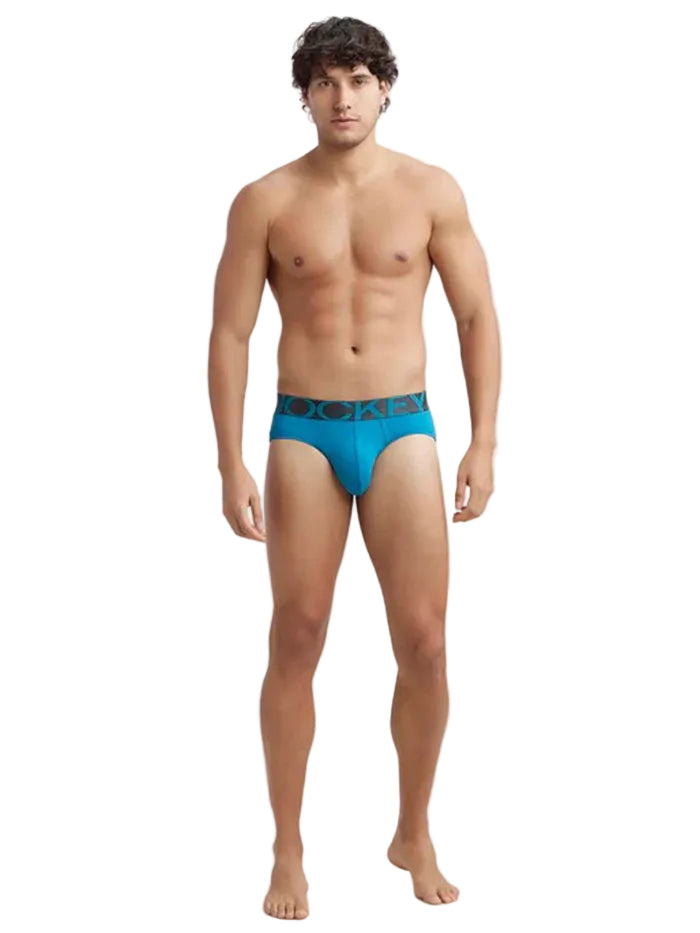 Men's Tactel Microfiber Elastane Stretch Solid Brief - Ocean Depth