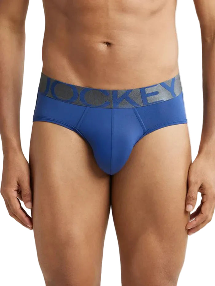 Men's Tactel Microfiber Elastane Stretch Solid Brief - Royal Blue
