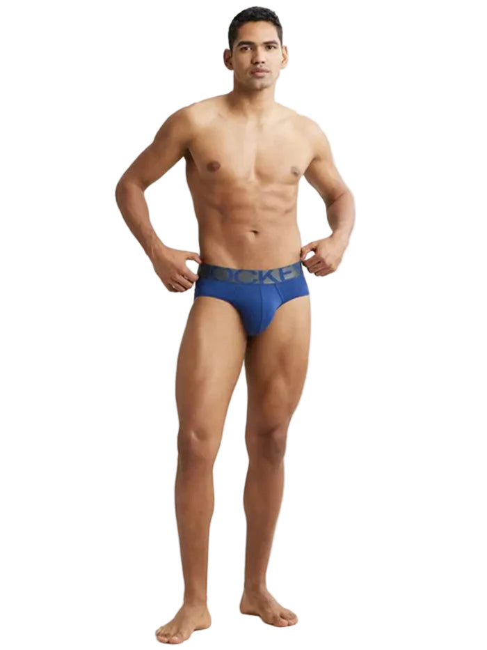Men's Tactel Microfiber Elastane Stretch Solid Brief - Royal Blue