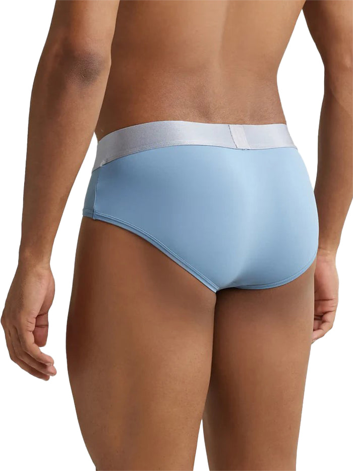 Men's Tactel Microfiber Elastane Stretch Solid Brief - Blue Shadow