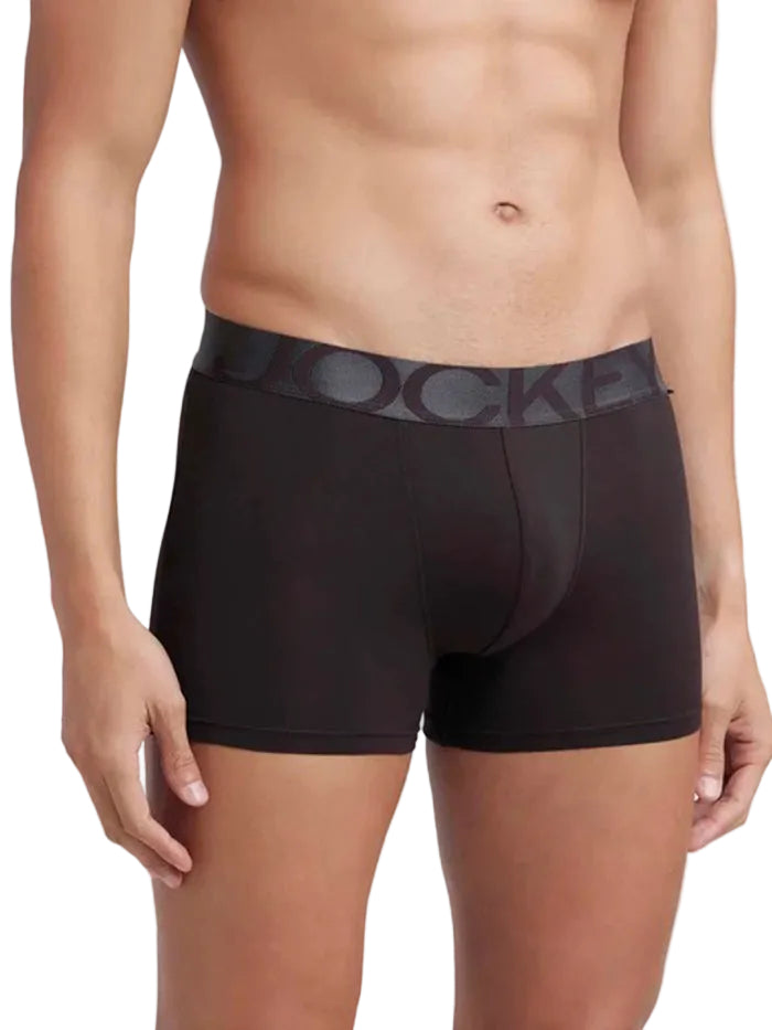 Men's Tactel Microfiber Elastane Stretch Solid Brown Trunk