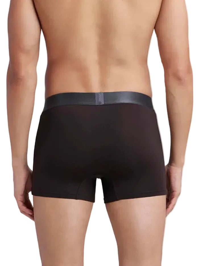 Men's Tactel Microfiber Elastane Stretch Solid Brown Trunk