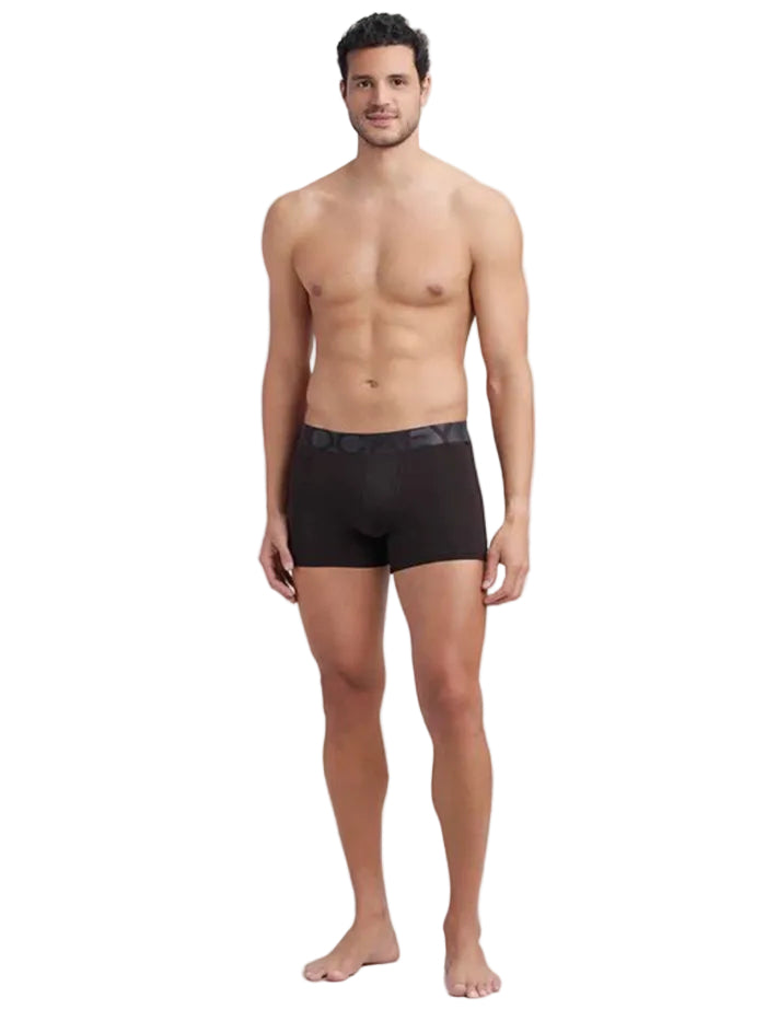Men's Tactel Microfiber Elastane Stretch Solid Brown Trunk