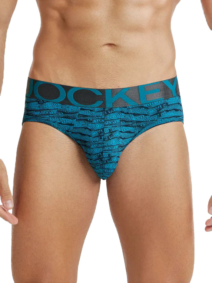 Men's Tactel Microfiber Elastane Stretch Ocean Depth Prints Printed Brief