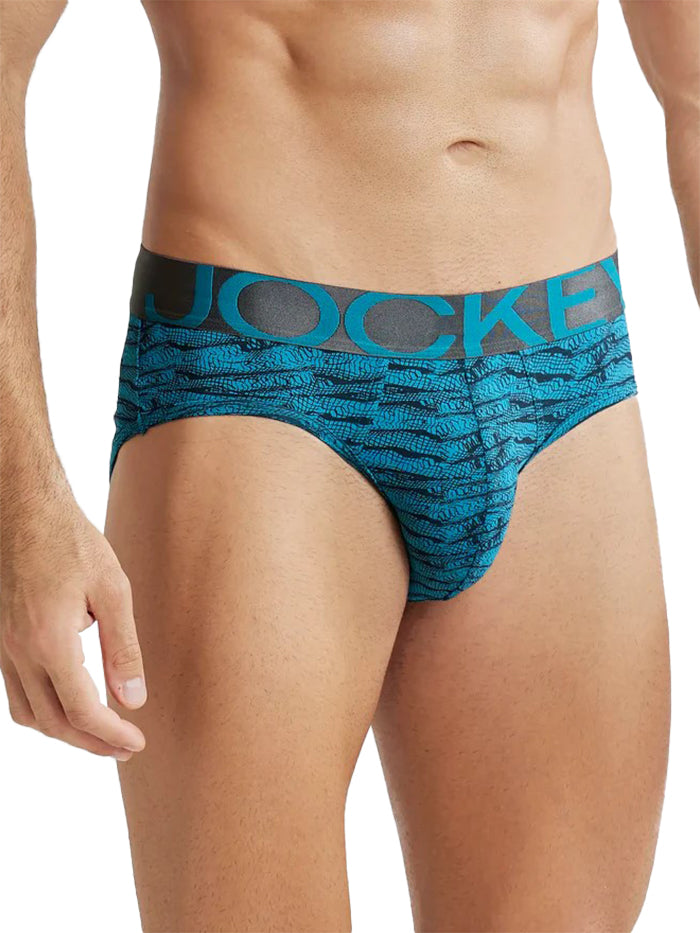 Men's Tactel Microfiber Elastane Stretch Ocean Depth Prints Printed Brief