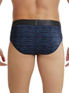 Men&#39;s Microfiber Elastane Stretch Printed Brief - True Navy Printed