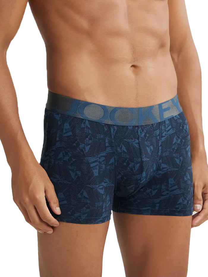 Men's Tactel Microfiber Elastane Stretch Printed Ebony Petrol Base Printed Trunk with Moisture Move Properties