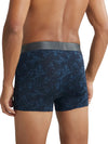 Men&#39;s Tactel Microfiber Elastane Stretch Printed Ebony Petrol Base Printed Trunk with Moisture Move Properties