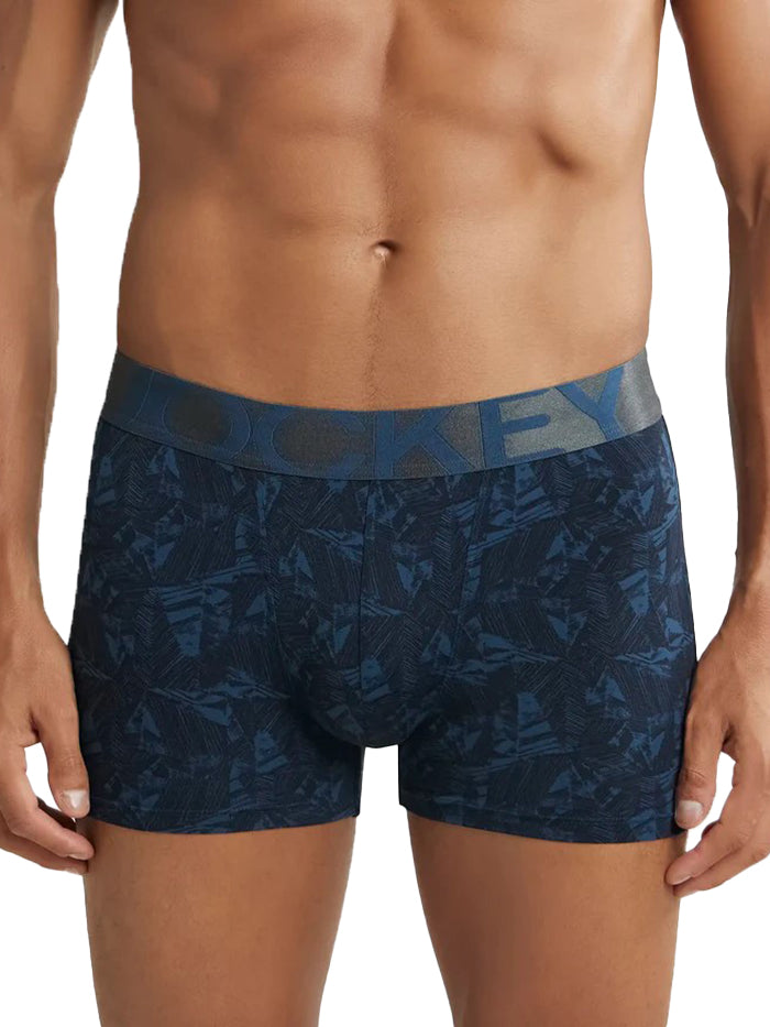 Men's Tactel Microfiber Elastane Stretch Printed Ebony Petrol Base Printed Trunk with Moisture Move Properties