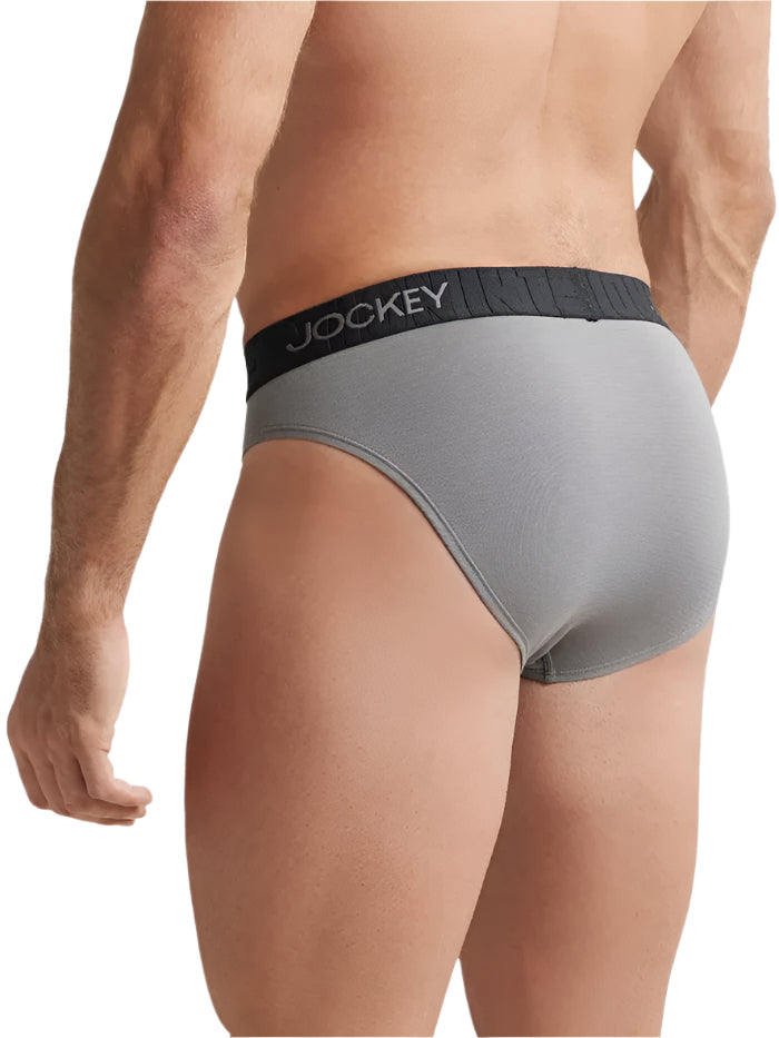 Men&#39;s Supima Cotton Elastane Stretch Solid Gunmetal Brief