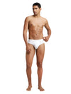 Men&#39;s Supima Cotton Elastane Stretch Solid White Brief