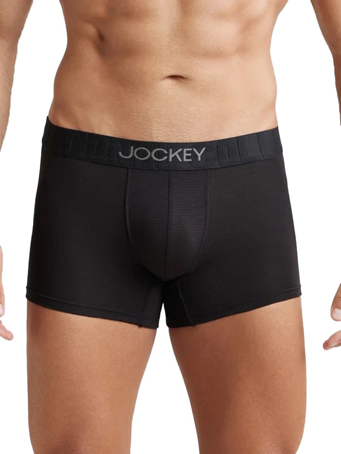 Men's Supima Cotton Elastane Stretch Solid Black Trunk with Ultrasoft Waistband