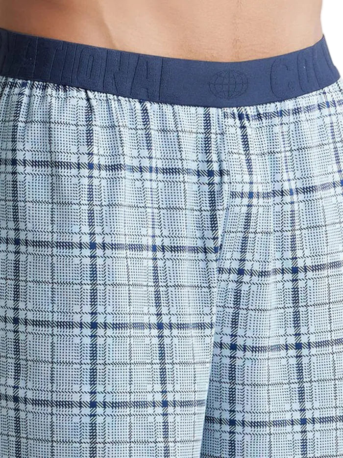 Tencel Micro Modal Cotton Elastane Stretch Sleep Shorts - Light Blue Print