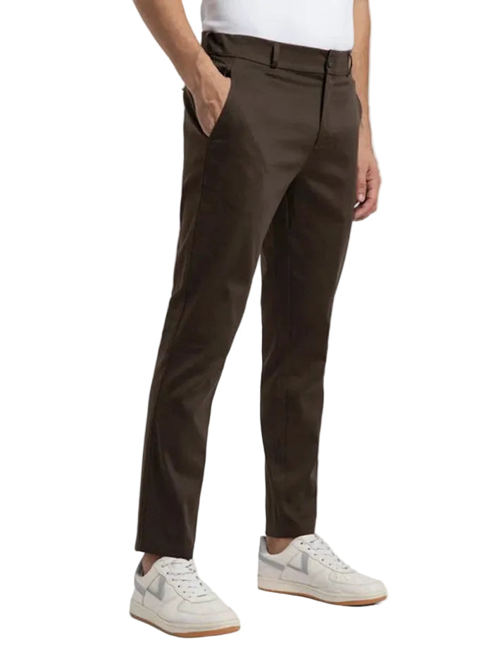 Super Combed Cotton Rich Elastane Fabric Slim Fit All Day Pants - Black Olive