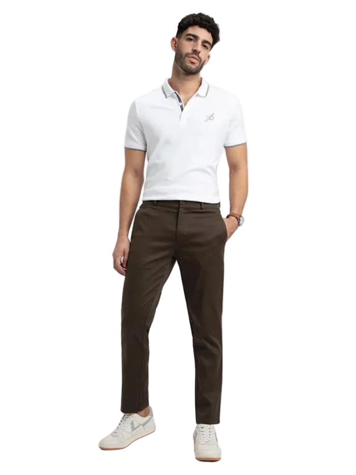 Super Combed Cotton Rich Elastane Fabric Slim Fit All Day Pants - Black Olive