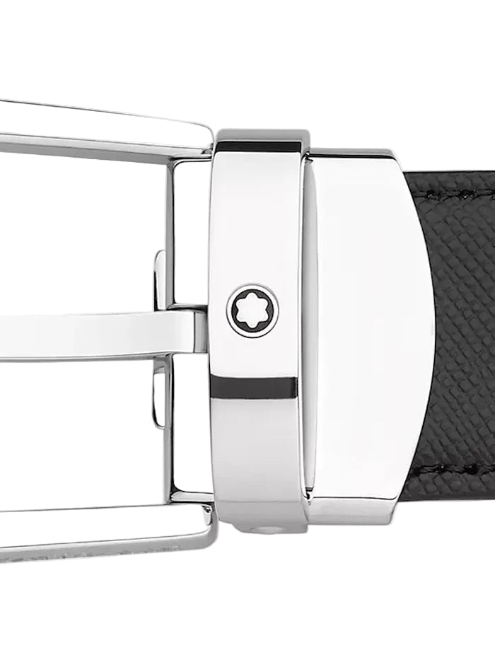 HORSESHOE BUCKLE BLACK / BROWN 30 MM REVERSIBLE LEATHER BELT