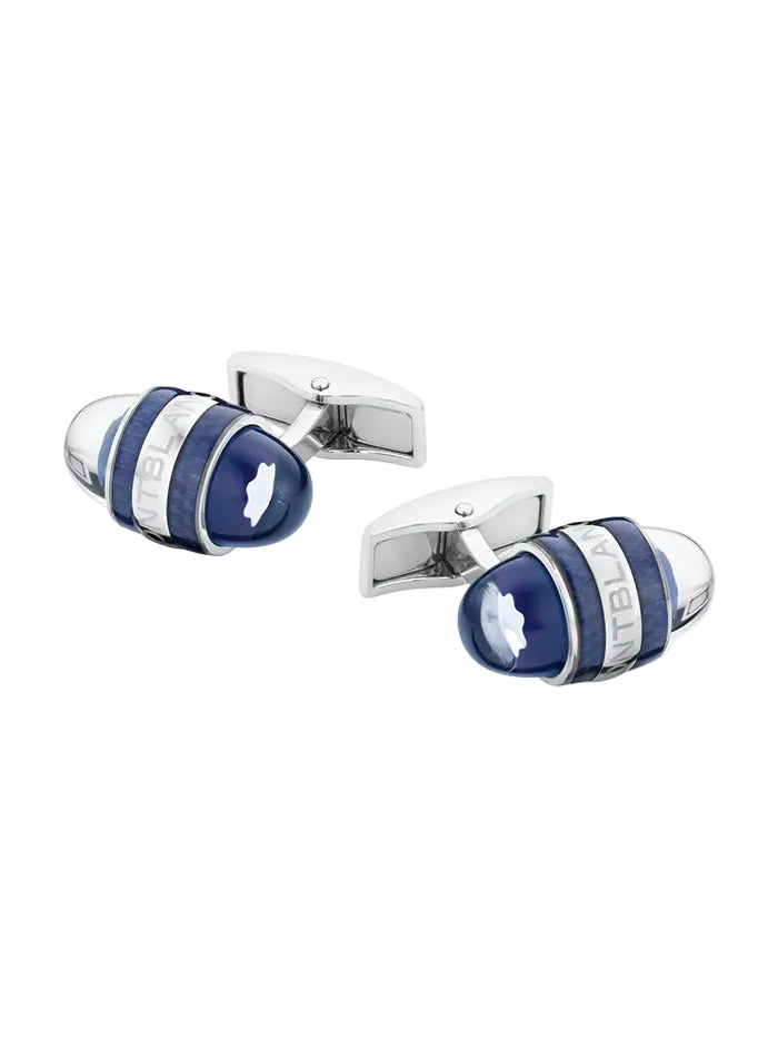 MONTBLANC STARWALKER CUFFLINKS IN STEEL AND LACQUER
