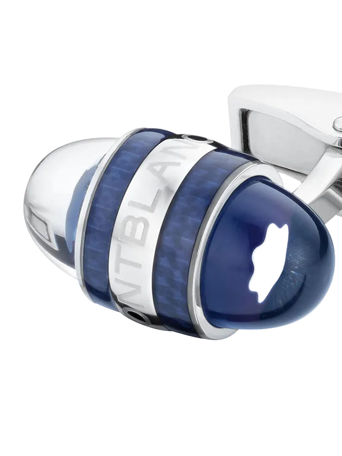 MONTBLANC STARWALKER CUFFLINKS IN STEEL AND LACQUER